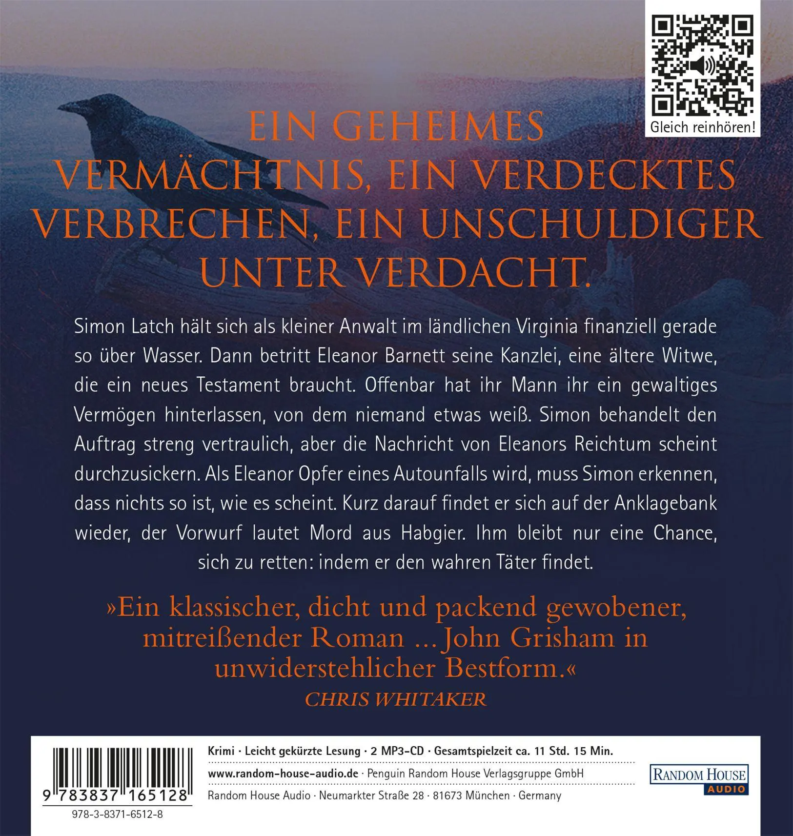 Bild: 9783837165128 | Das Vermächtnis | John Grisham | MP3 | Deutsch | 2026