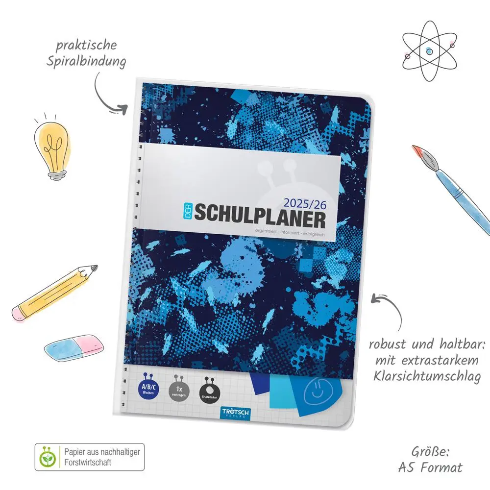 Bild: 9783988025128 | Trötsch Schulplaner Blau 25/26 | Trötsch Verlag GmbH &amp; Co. KG | 128 S.