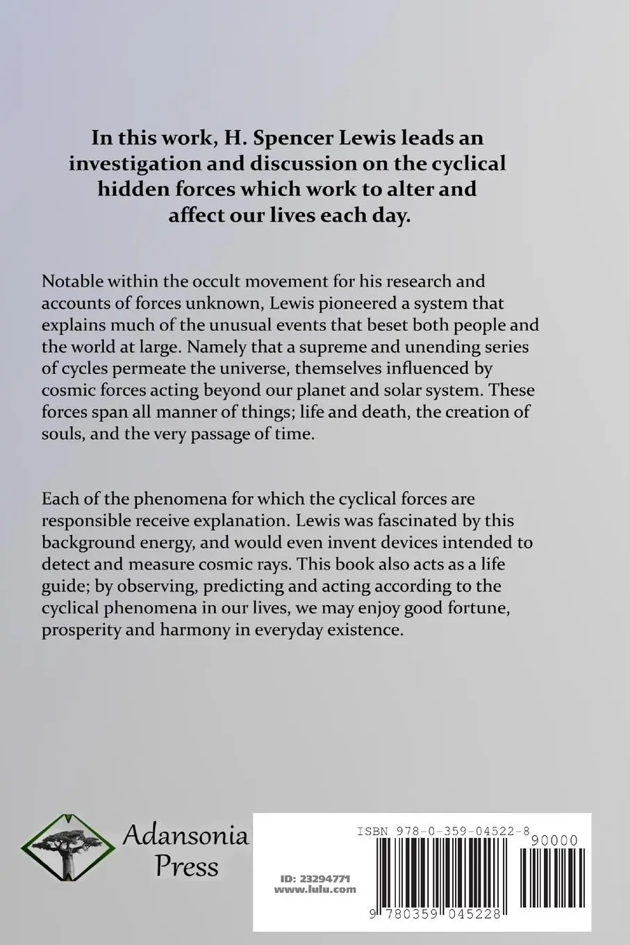 Rückseite: 9780359045228 | Self Mastery and Fate with the Cycles of Life | H. Spencer Lewis