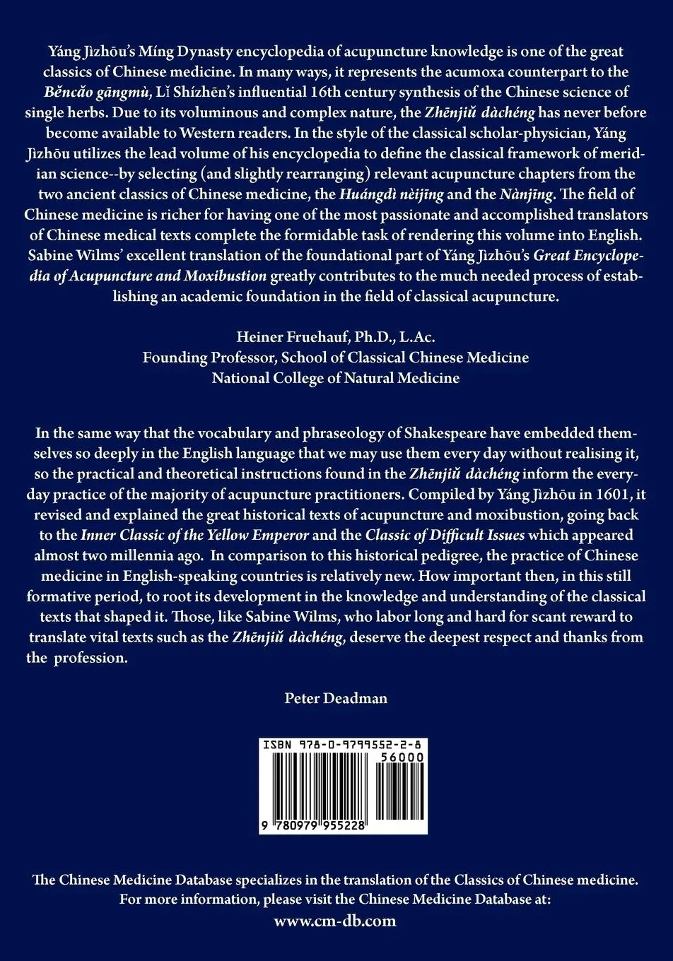 Rückseite: 9780979955228 | The Great Compendium of Acupuncture and Moxibustion Vol. I | Yang