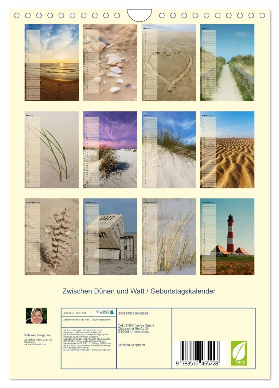 Bild: 9783516465228 | Zwischen Dünen und Watt / Geburtstagskalender (Wandkalender 2026...