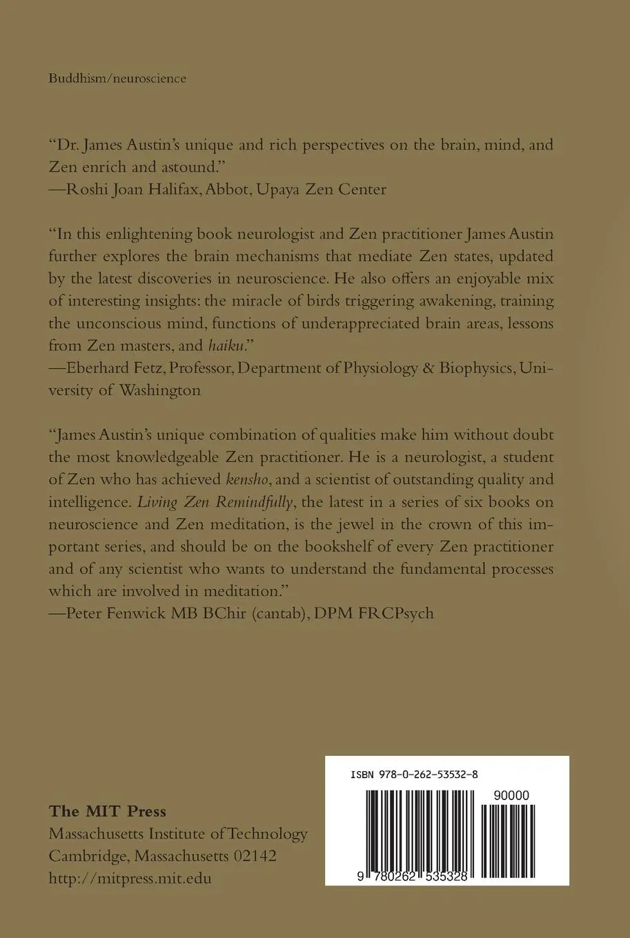 Rückseite: 9780262535328 | Living Zen Remindfully | Retraining Subconscious Awareness | Austin