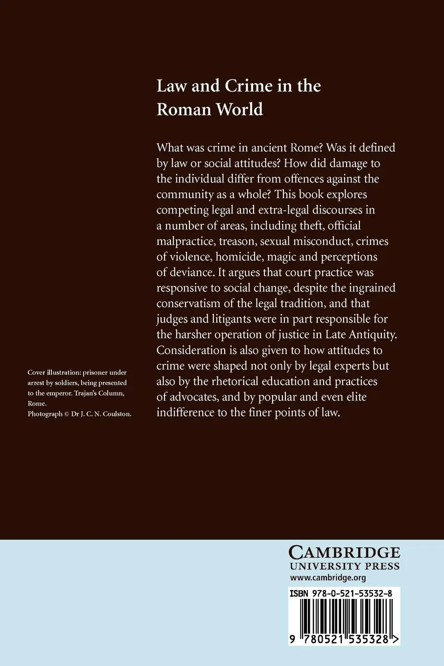 Rückseite: 9780521535328 | Law and Crime in the Roman World | Jill Harries | Taschenbuch | 2011