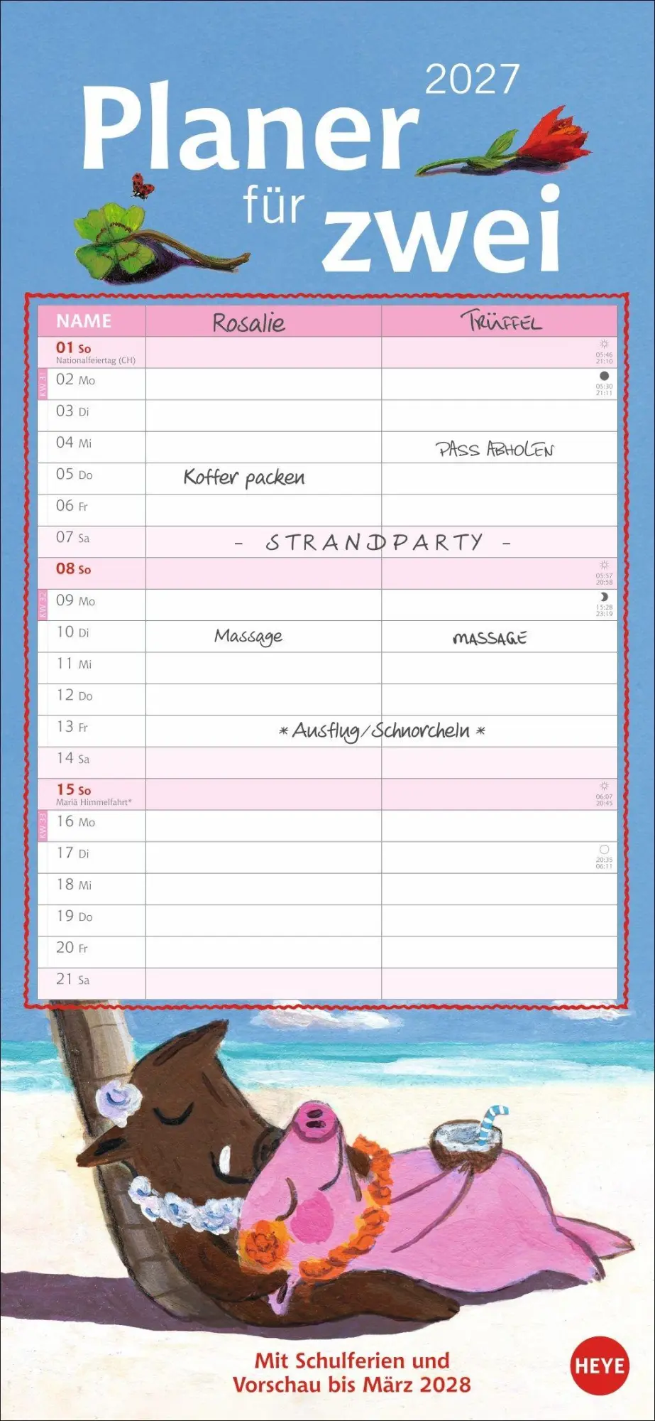 Cover: 9783756415328 | Rosalie &amp; Trüffel Planer für zwei 2027 | Katja Reider | Kalender