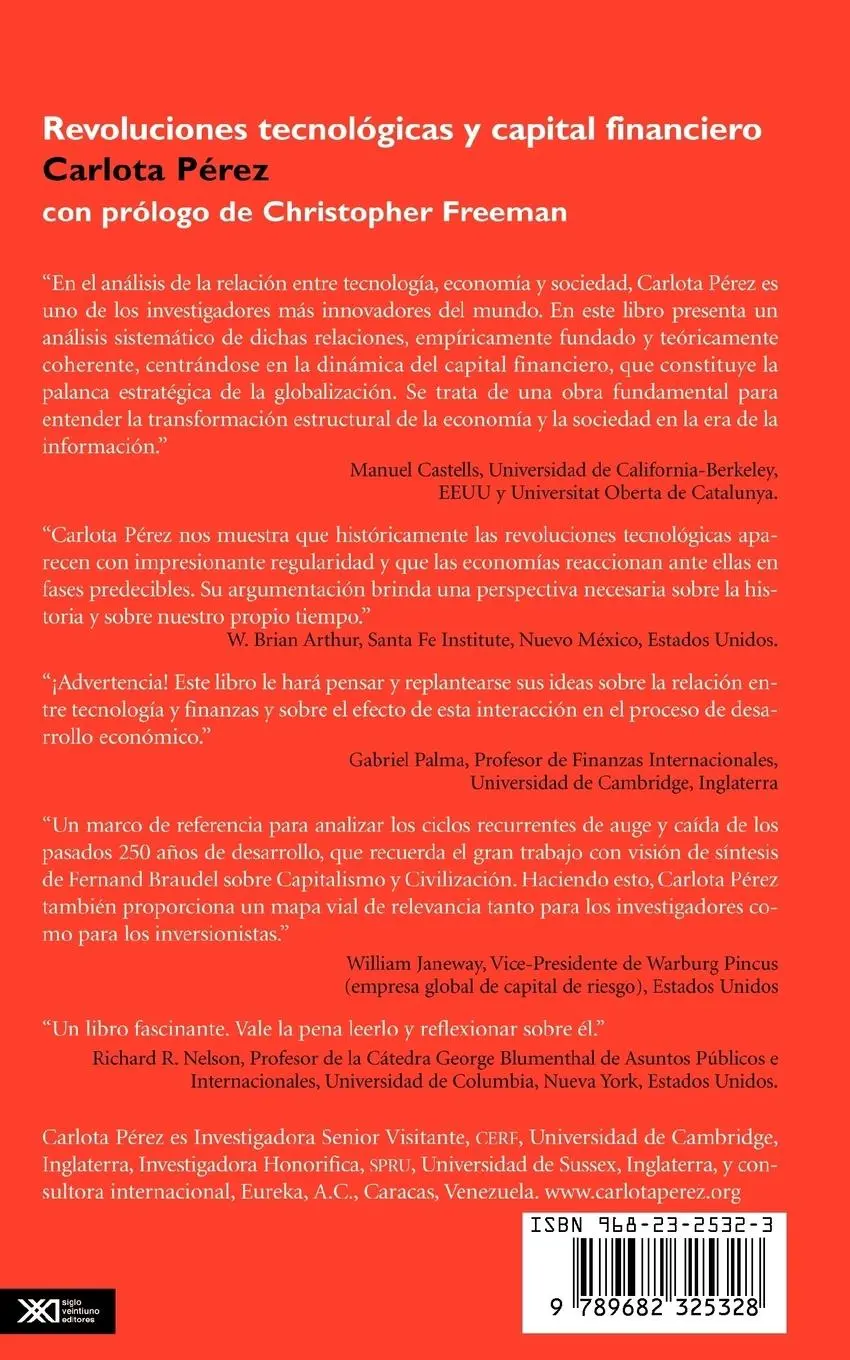 Rückseite: 9789682325328 | Revoluciones tecnológicas y capital financiero | Carlota Pérez | Buch