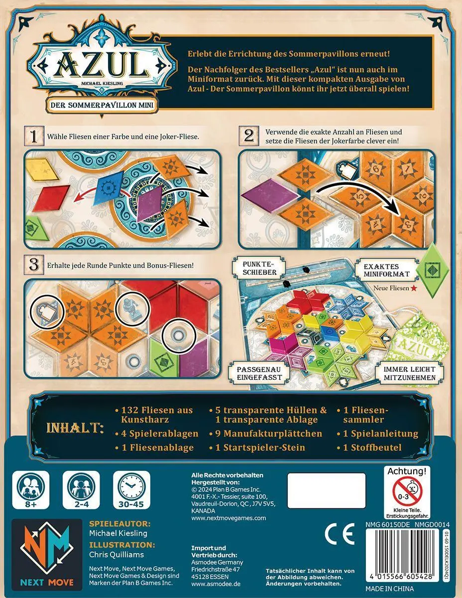 Bild: 4015566605428 | Azul: Der Sommerpavillon Mini | Michael Kiesling | Spiel | NMGD0014