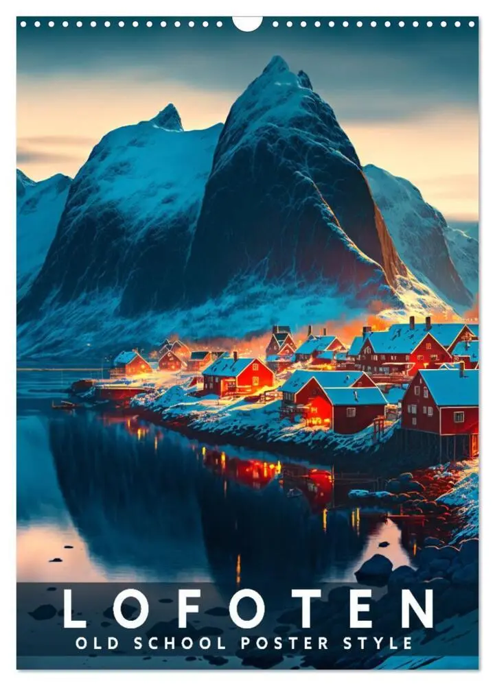 Cover: 9783435885428 | Lofoten - Old School Poster Style (Wandkalender 2025 DIN A3 hoch),...