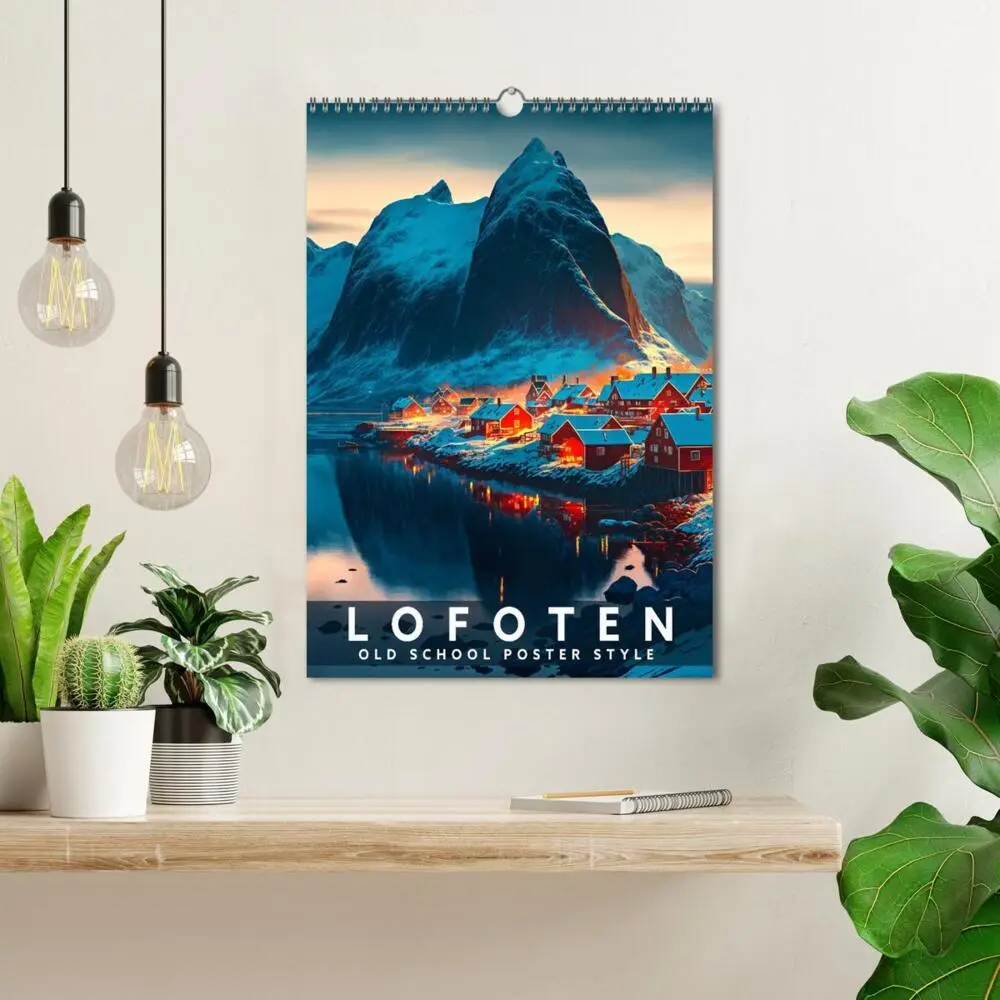 Bild: 9783435885428 | Lofoten - Old School Poster Style (Wandkalender 2025 DIN A3 hoch),...