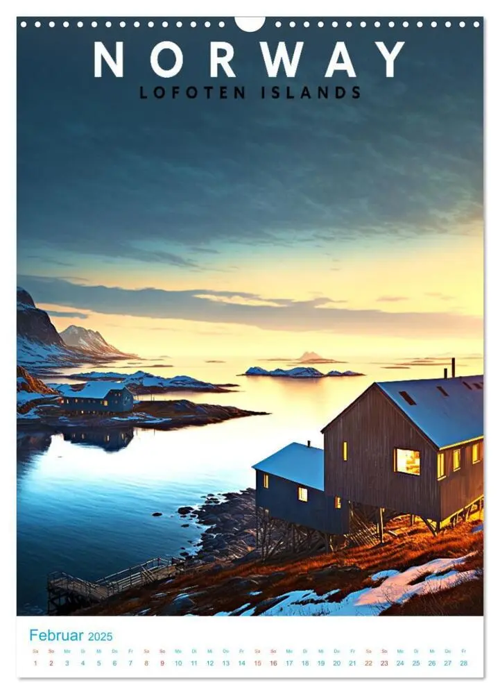 Bild: 9783435885428 | Lofoten - Old School Poster Style (Wandkalender 2025 DIN A3 hoch),...
