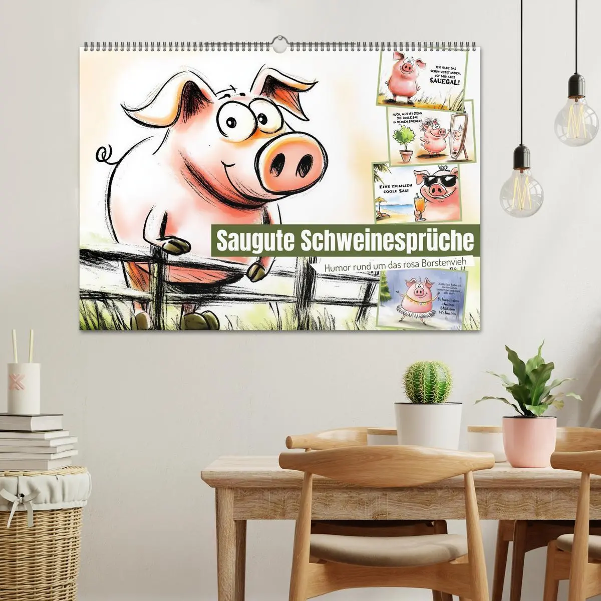 Bild: 9783457285428 | Saugute Schweinesprüche (Wandkalender 2026 DIN A2 quer), CALVENDO...