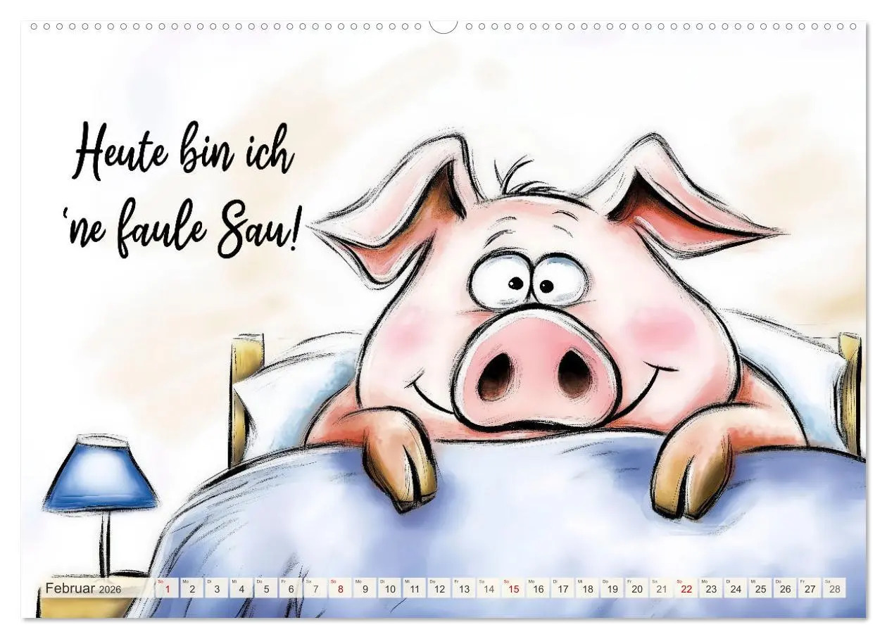 Bild: 9783457285428 | Saugute Schweinesprüche (Wandkalender 2026 DIN A2 quer), CALVENDO...