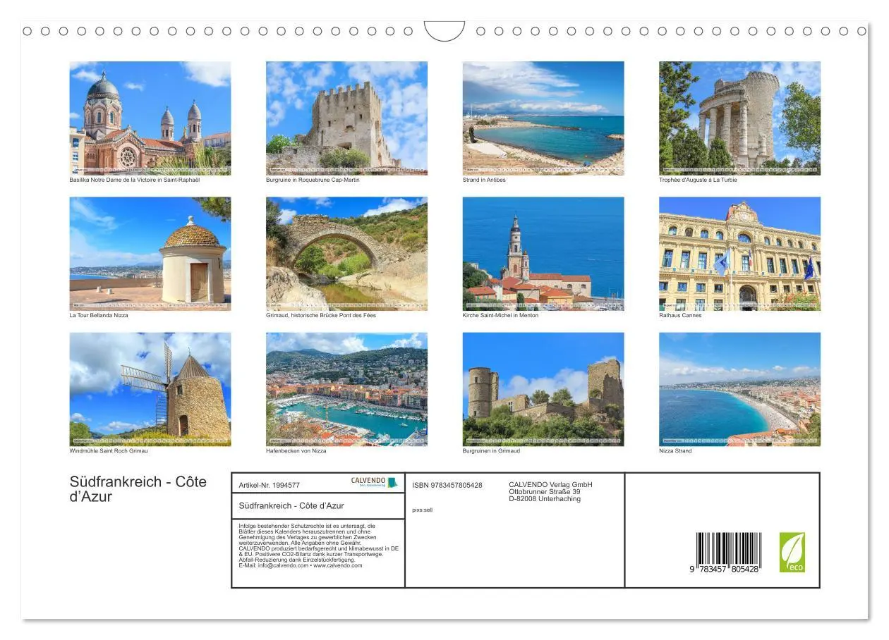 Bild: 9783457805428 | Südfrankreich - Côte d'Azur (Wandkalender 2026 DIN A3 quer),...