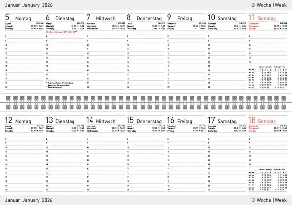 Bild: 9783731885528 | Tischquerkalender Classic Colourlux schwarz 2026 | Verlag Korsch