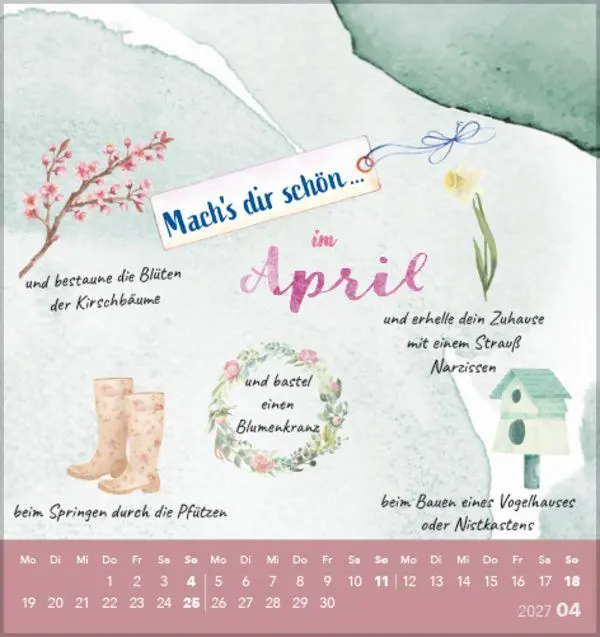 Bild: 9783819305528 | Mach's dir schön 2027 | aufstellbarer Postkartenkalender | Korsch
