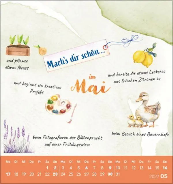 Bild: 9783819305528 | Mach's dir schön 2027 | aufstellbarer Postkartenkalender | Korsch