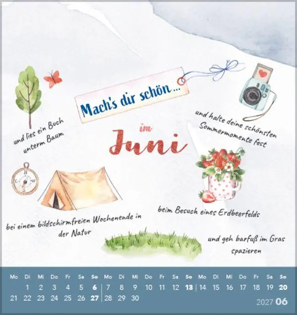 Bild: 9783819305528 | Mach's dir schön 2027 | aufstellbarer Postkartenkalender | Korsch