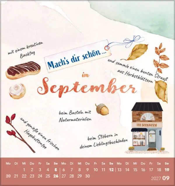 Bild: 9783819305528 | Mach's dir schön 2027 | aufstellbarer Postkartenkalender | Korsch