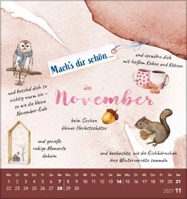 Bild: 9783819305528 | Mach's dir schön 2027 | aufstellbarer Postkartenkalender | Korsch