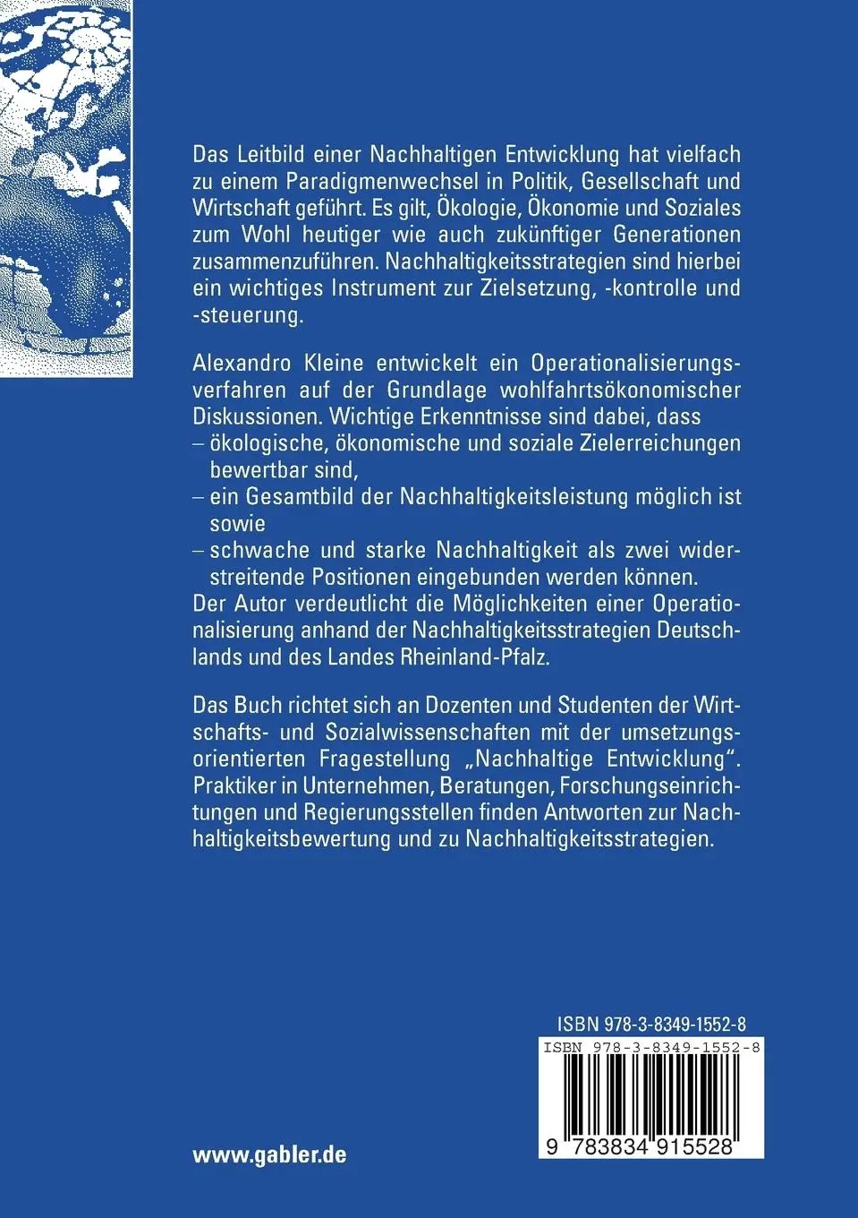 Rückseite: 9783834915528 | Operationalisierung einer Nachhaltigkeitsstrategie | Alexandro Kleine