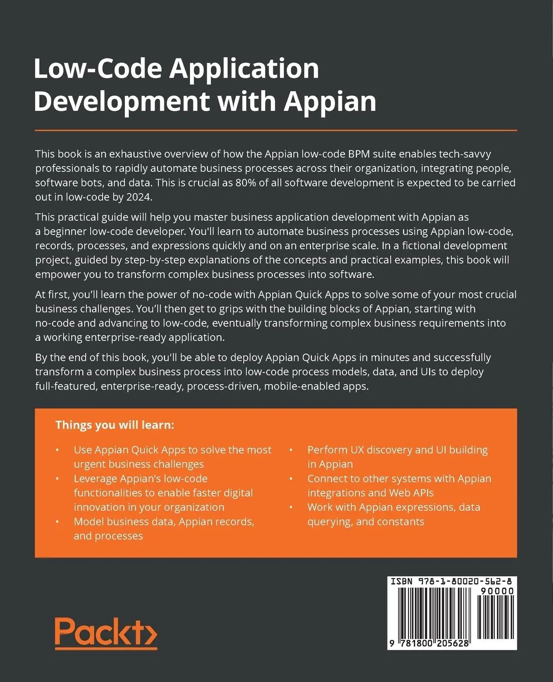 Rückseite: 9781800205628 | Low-Code Application Development with Appian | Stefan Helzle | Buch