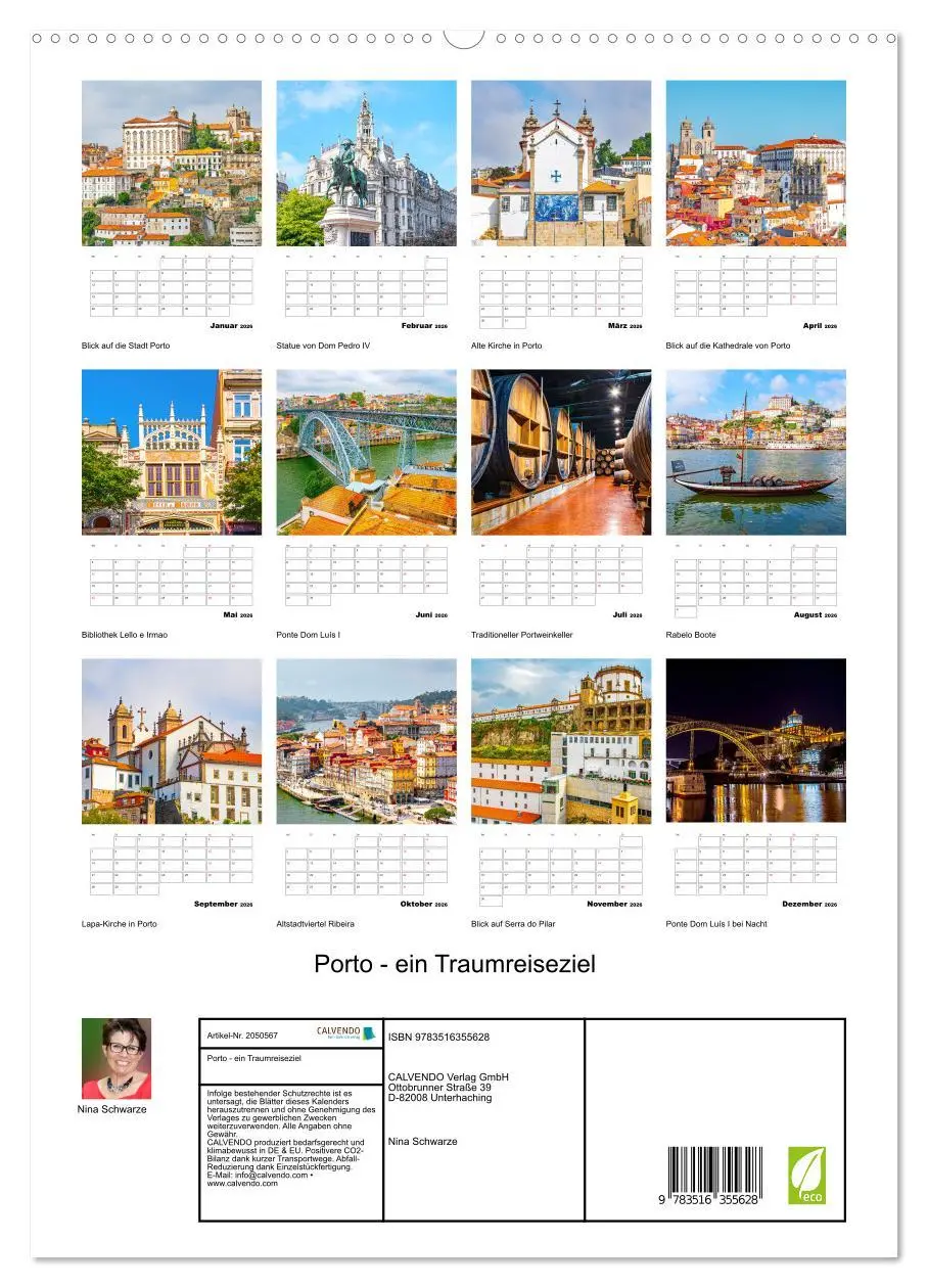 Bild: 9783516355628 | Porto - ein Traumreiseziel (Wandkalender 2026 DIN A2 hoch),...