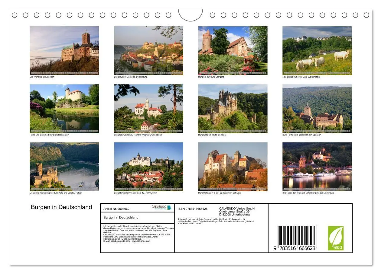 Bild: 9783516665628 | Burgen in Deutschland (Wandkalender 2026 DIN A4 quer), CALVENDO...