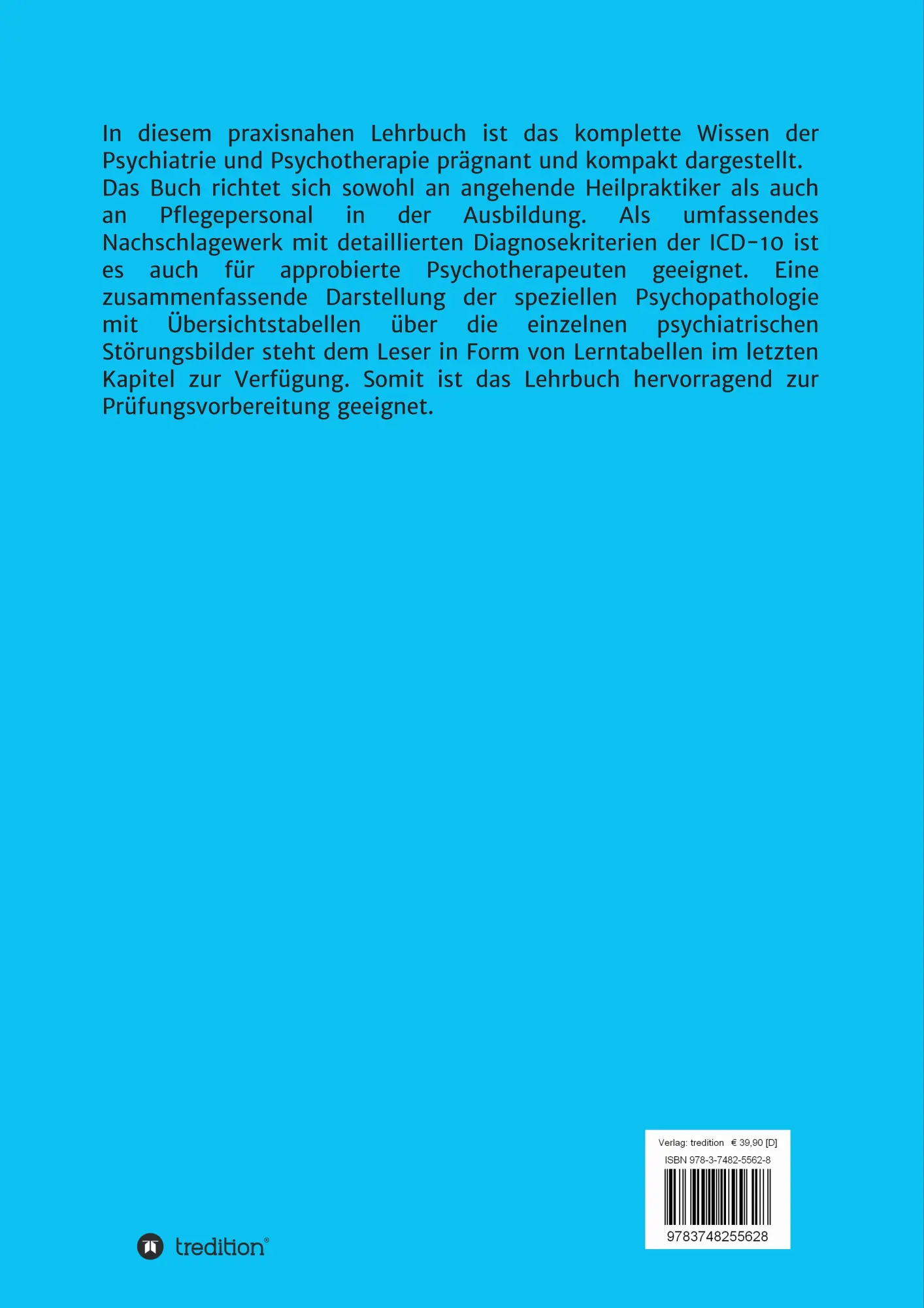Rückseite: 9783748255628 | Psychiatrie &amp; Psychotherapie für Heilpraktiker | Klaus Dieterich