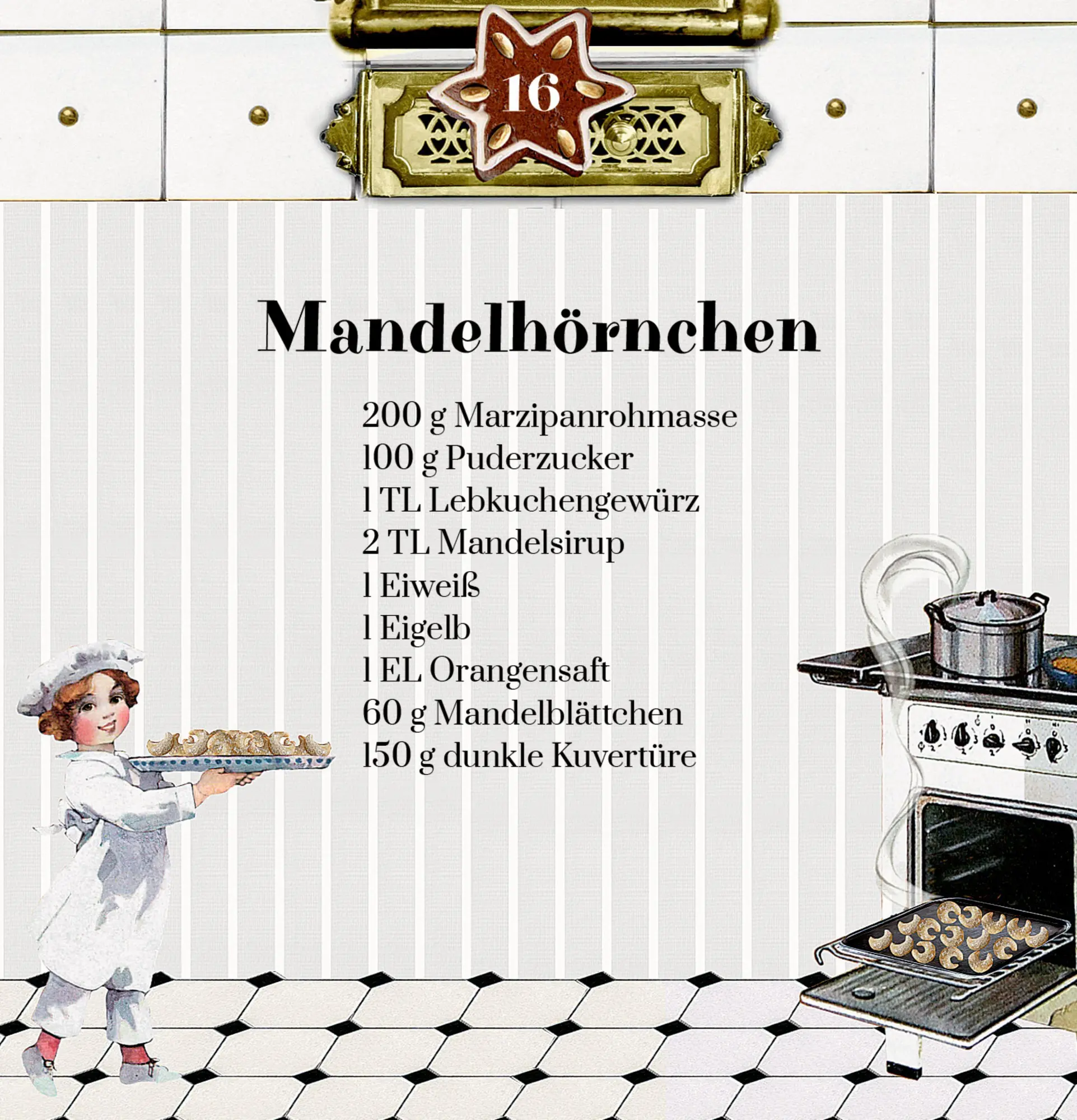 Bild: 4050003955728 | Zettel-Adventskalender - Nostalgische Weihnachtsbäckerei | Behr | 1 S.
