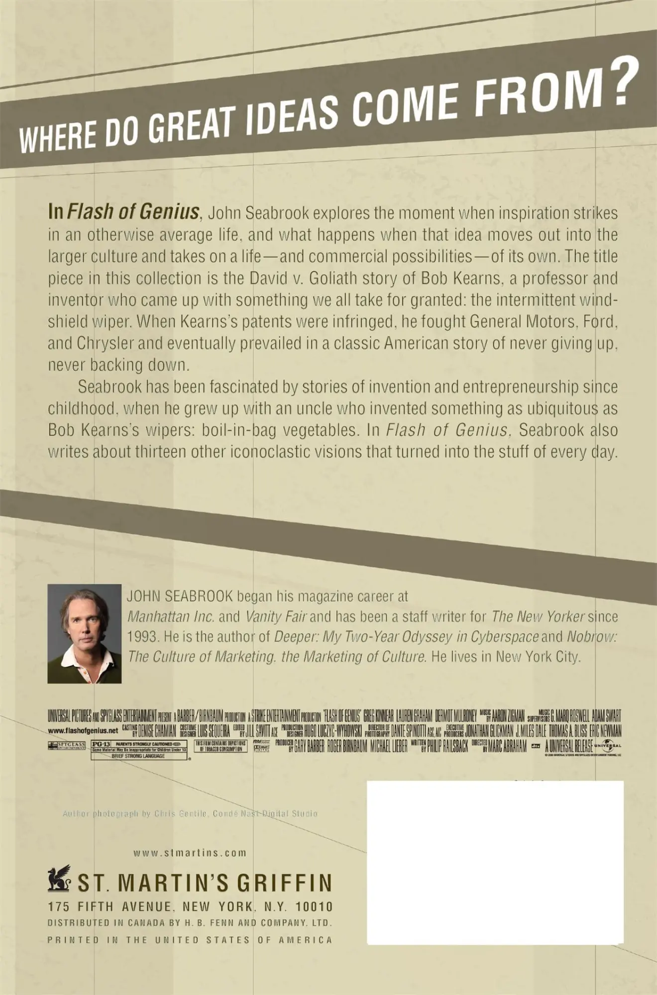 Rückseite: 9780312535728 | Flash of Genius | John Seabrook | Taschenbuch | Englisch | 2009