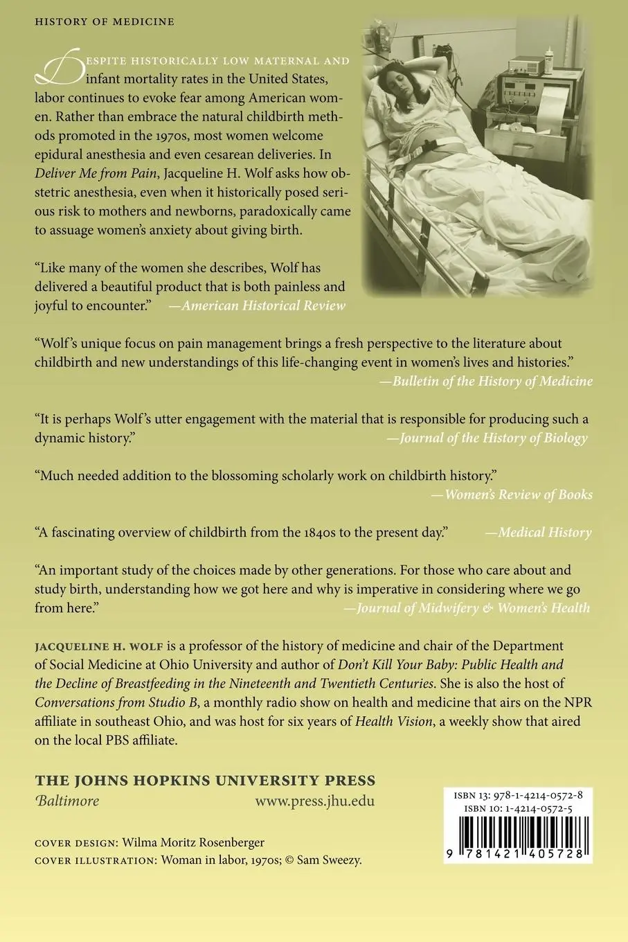 Rückseite: 9781421405728 | Deliver Me from Pain | Anesthesia and Birth in America | Wolf | Buch
