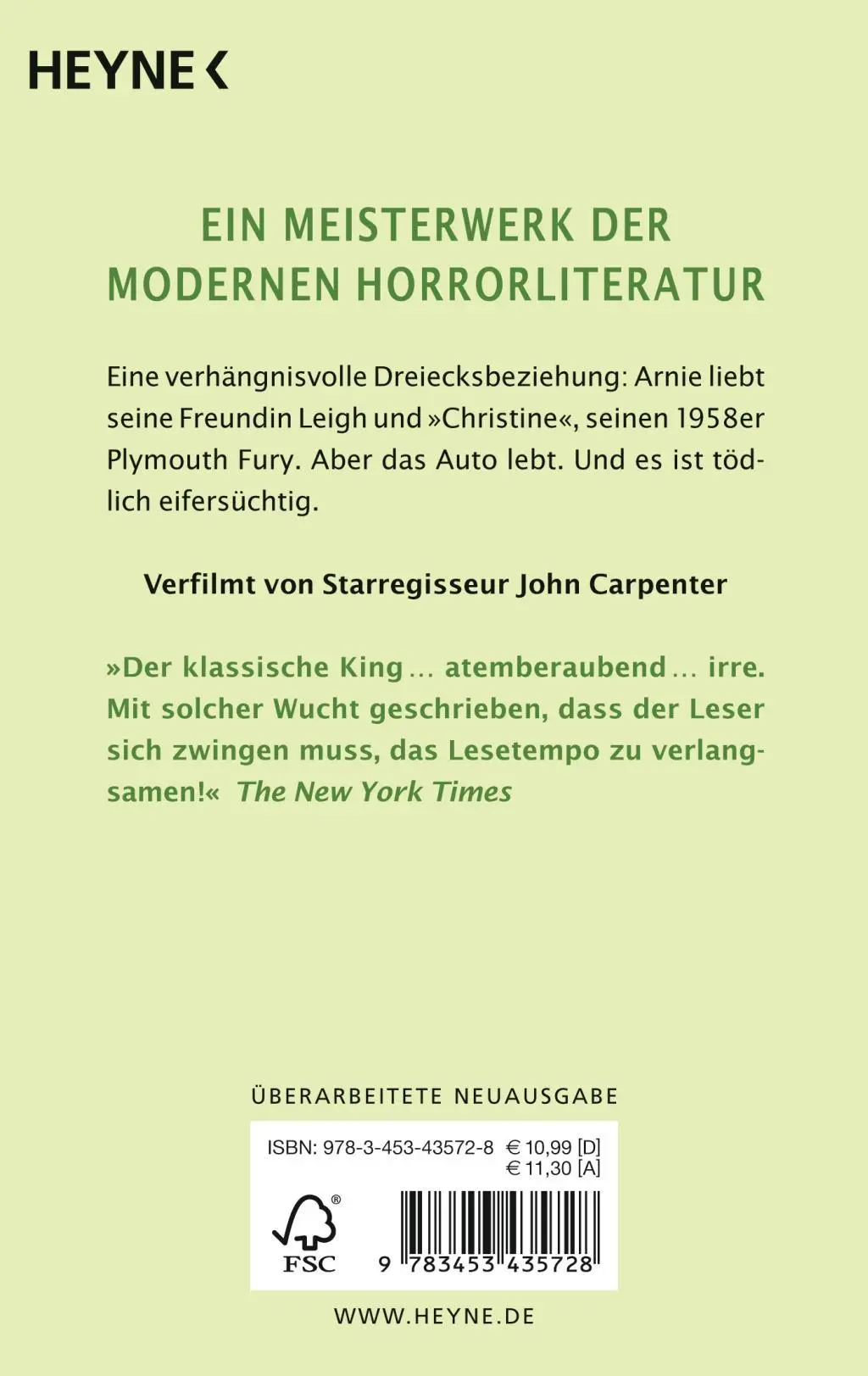 Bild: 9783453435728 | Christine | Roman | Stephen King | Taschenbuch | 896 S. | Deutsch