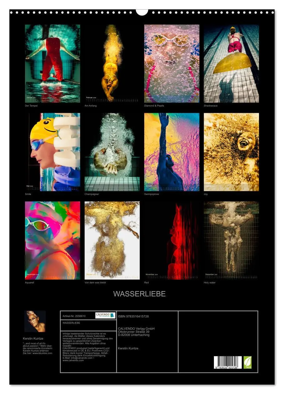 Bild: 9783516415728 | WASSERLIEBE (Wandkalender 2026 DIN A2 hoch), CALVENDO Monatskalender
