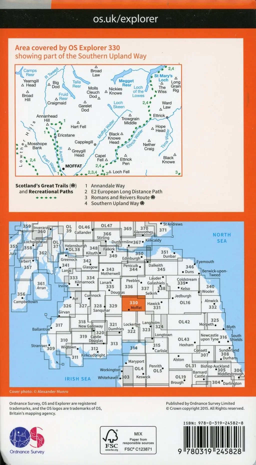 Bild: 9780319245828 | Moffat and St Mary's Loch | Ordnance Survey | (Land-)Karte | Englisch