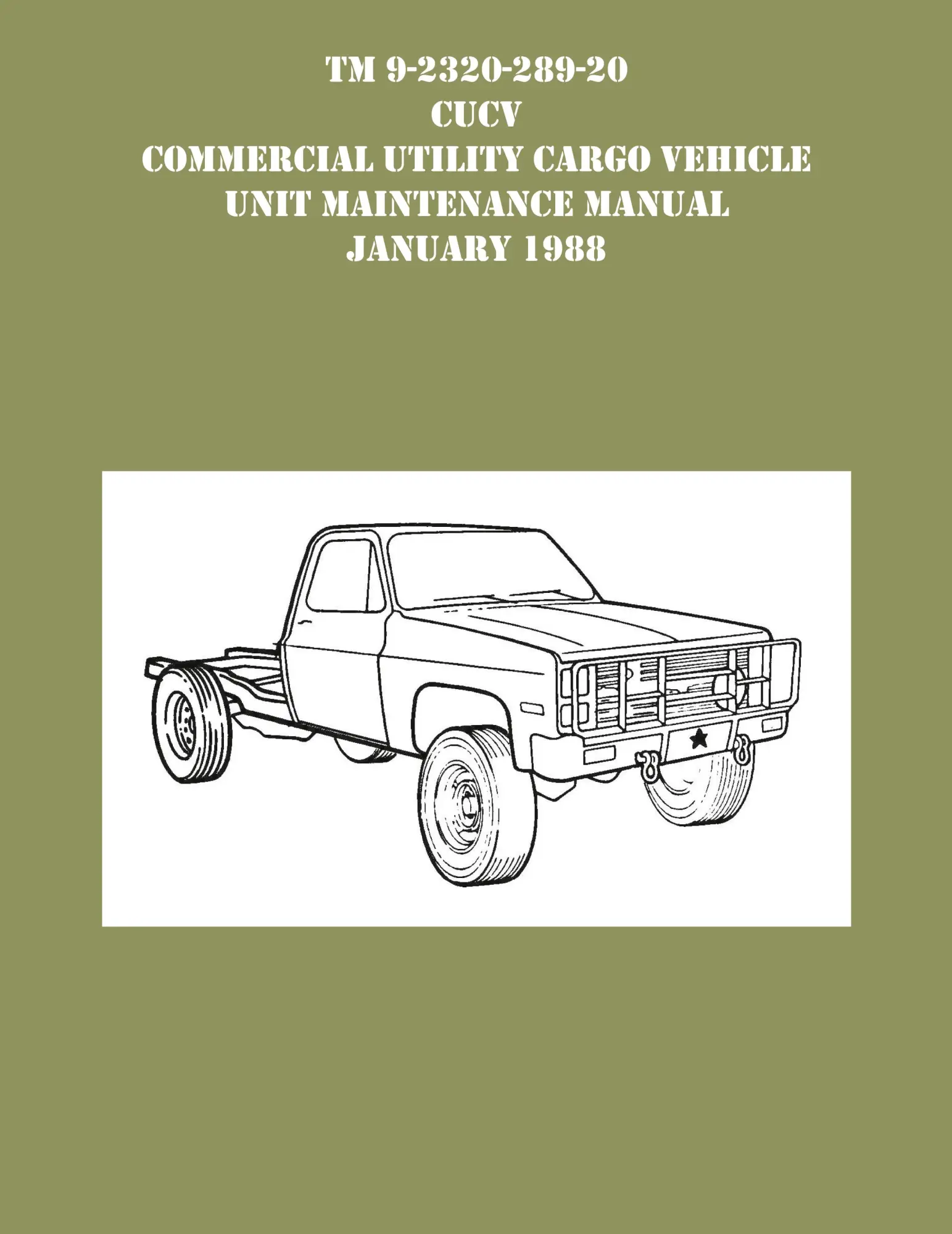Cover: 9781954285828 | TM 9-230-289-20 CUCV Commercial Utility Cargo Vehicle Unit...