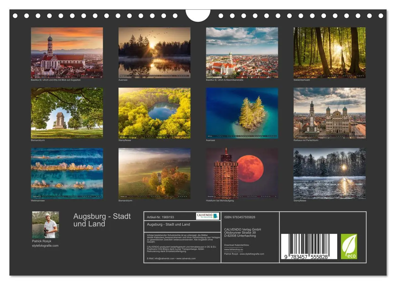 Bild: 9783457555828 | Augsburg - Stadt und Land (Wandkalender 2026 DIN A4 quer), CALVENDO...