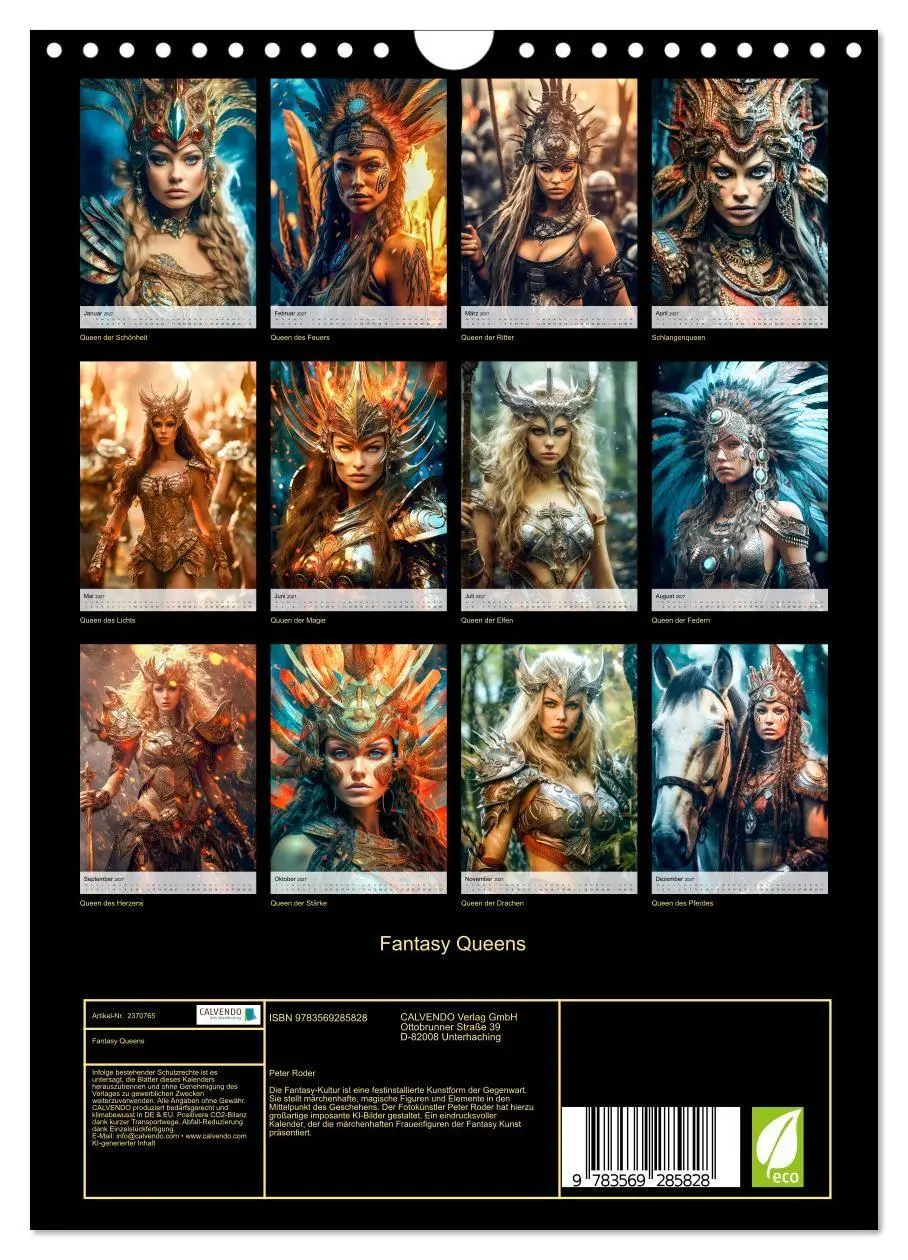 Bild: 9783569285828 | Fantasy Queens (Wandkalender 2027 DIN A4 hoch), CALVENDO...