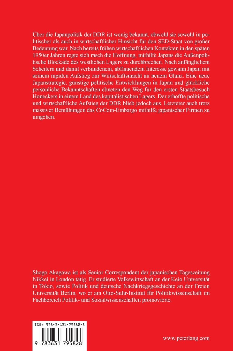 Rückseite: 9783631795828 | Die Japanpolitik der DDR | 1949 bis 1989 | Shogo Akagawa | Buch | 2020