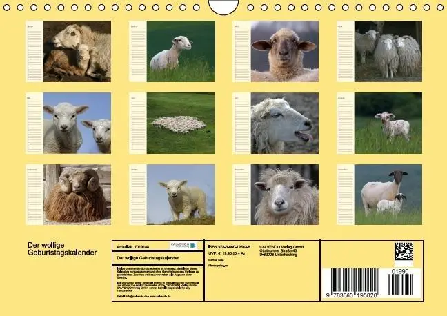 Bild: 9783660195828 | Der wollige Geburtstagskalender (Wandkalender immerwährend DIN A4...