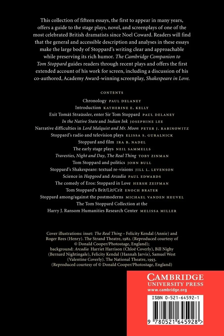Rückseite: 9780521645928 | The Cambridge Companion to Tom Stoppard | Katherine E. Kelly (u. a.)