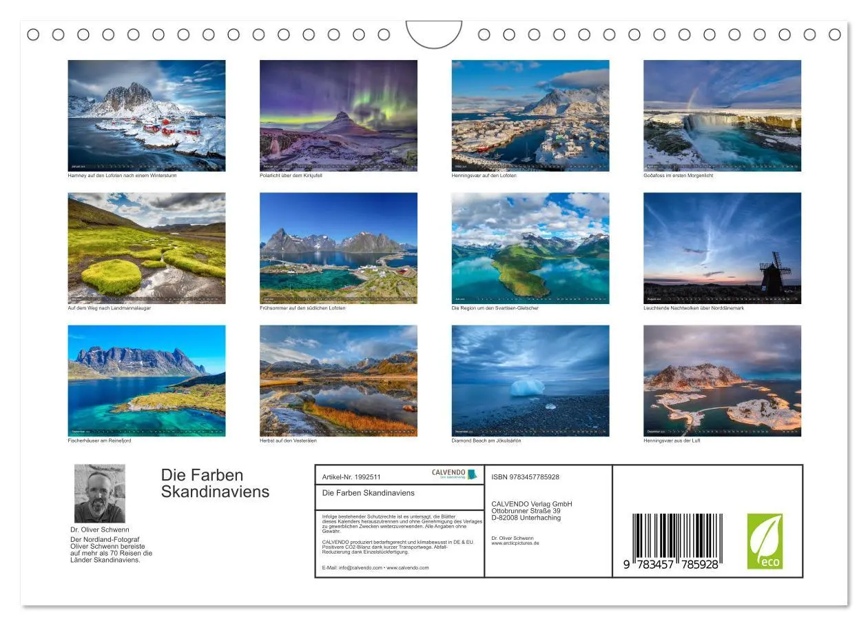 Bild: 9783457785928 | Die Farben Skandinaviens (Wandkalender 2026 DIN A4 quer), CALVENDO...