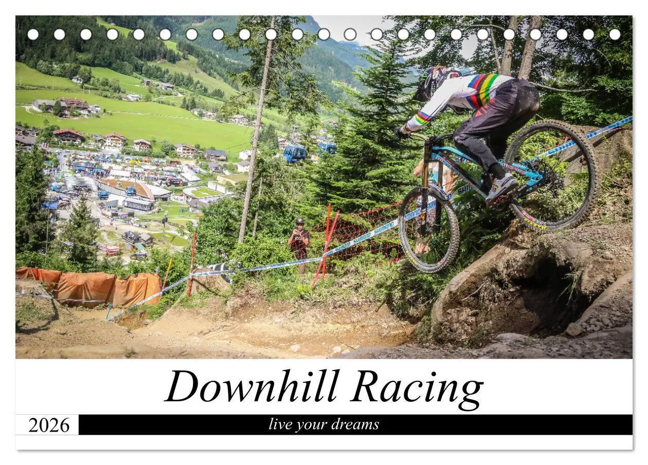Cover: 9783457855928 | Downhill Racing (Tischkalender 2026 DIN A5 quer), CALVENDO...