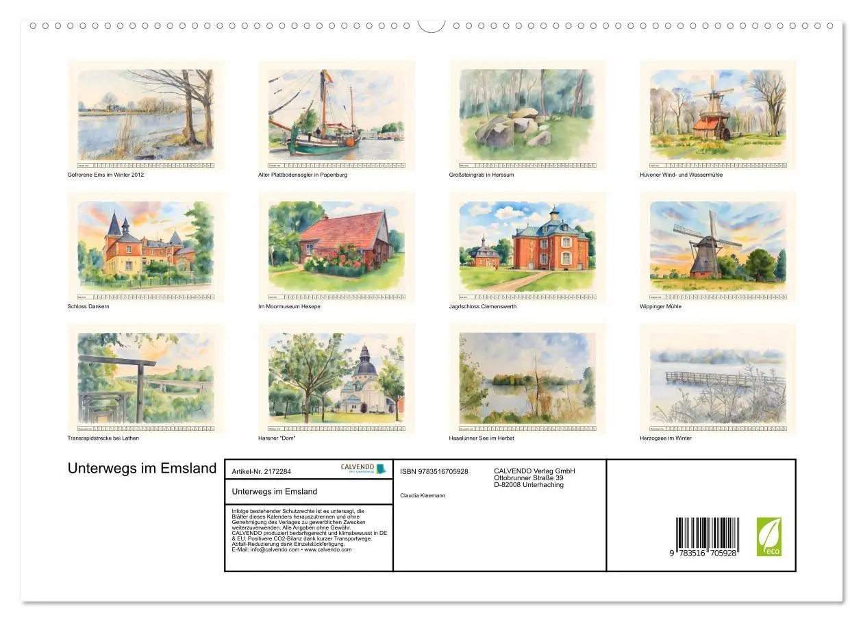 Bild: 9783516705928 | Unterwegs im Emsland (hochwertiger Premium Wandkalender 2026 DIN A2...