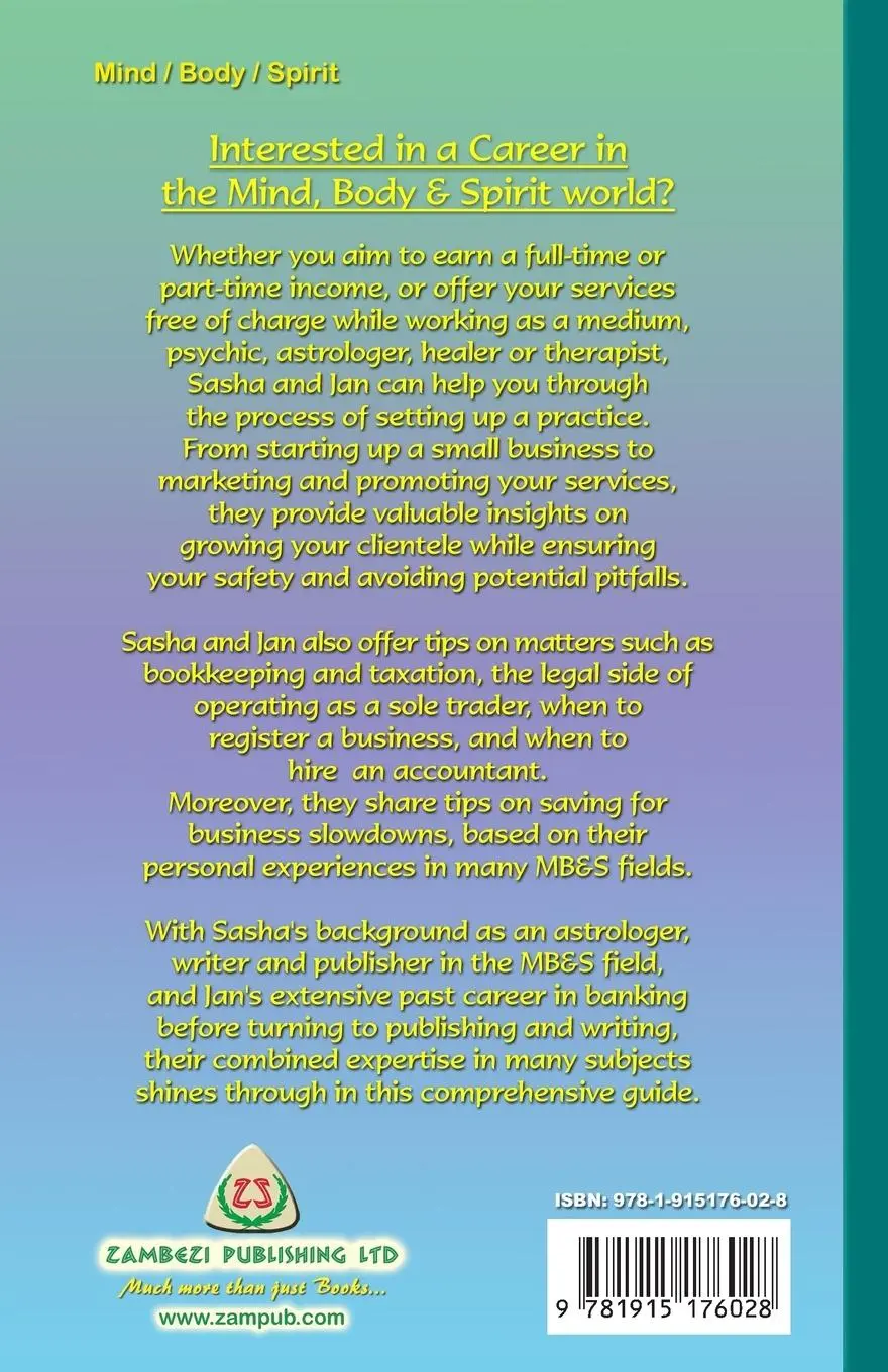 Rückseite: 9781915176028 | Mind Body and Spirit as a Career | Sasha Fenton (u. a.) | Taschenbuch