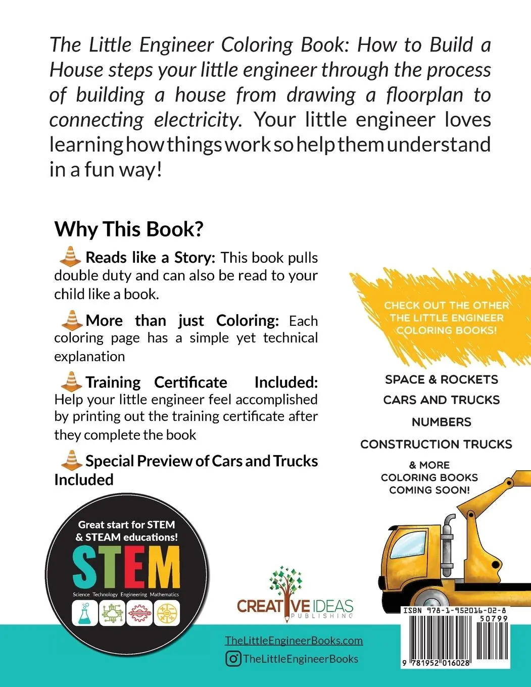 Rückseite: 9781952016028 | The Little Engineer Coloring Book - How to Build a House | Seth McKay