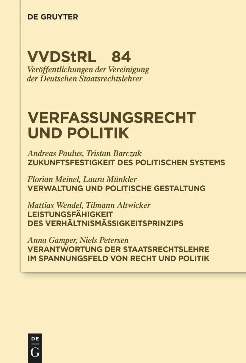 Cover: 9783111376028 | Verfassungsrecht und Politik | Anna-Bettina Kaiser | Buch | 581 S.