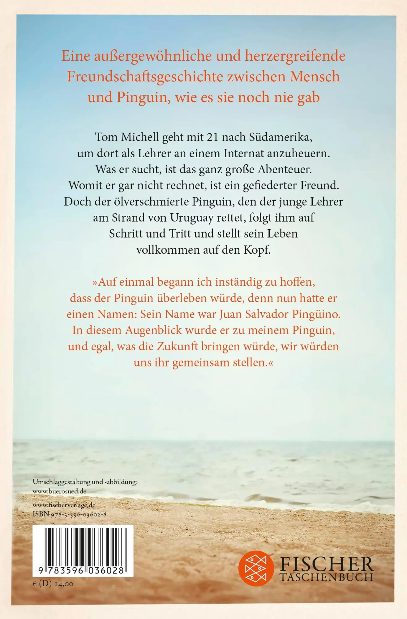 Rückseite: 9783596036028 | Der Pinguin meines Lebens | Tom Michell | Taschenbuch | 256 S. | 2016