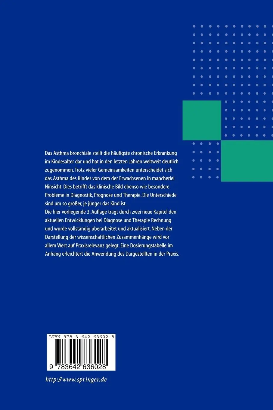 Rückseite: 9783642636028 | Asthma bronchiale im Kindesalter | Dietrich Reinhardt | Taschenbuch