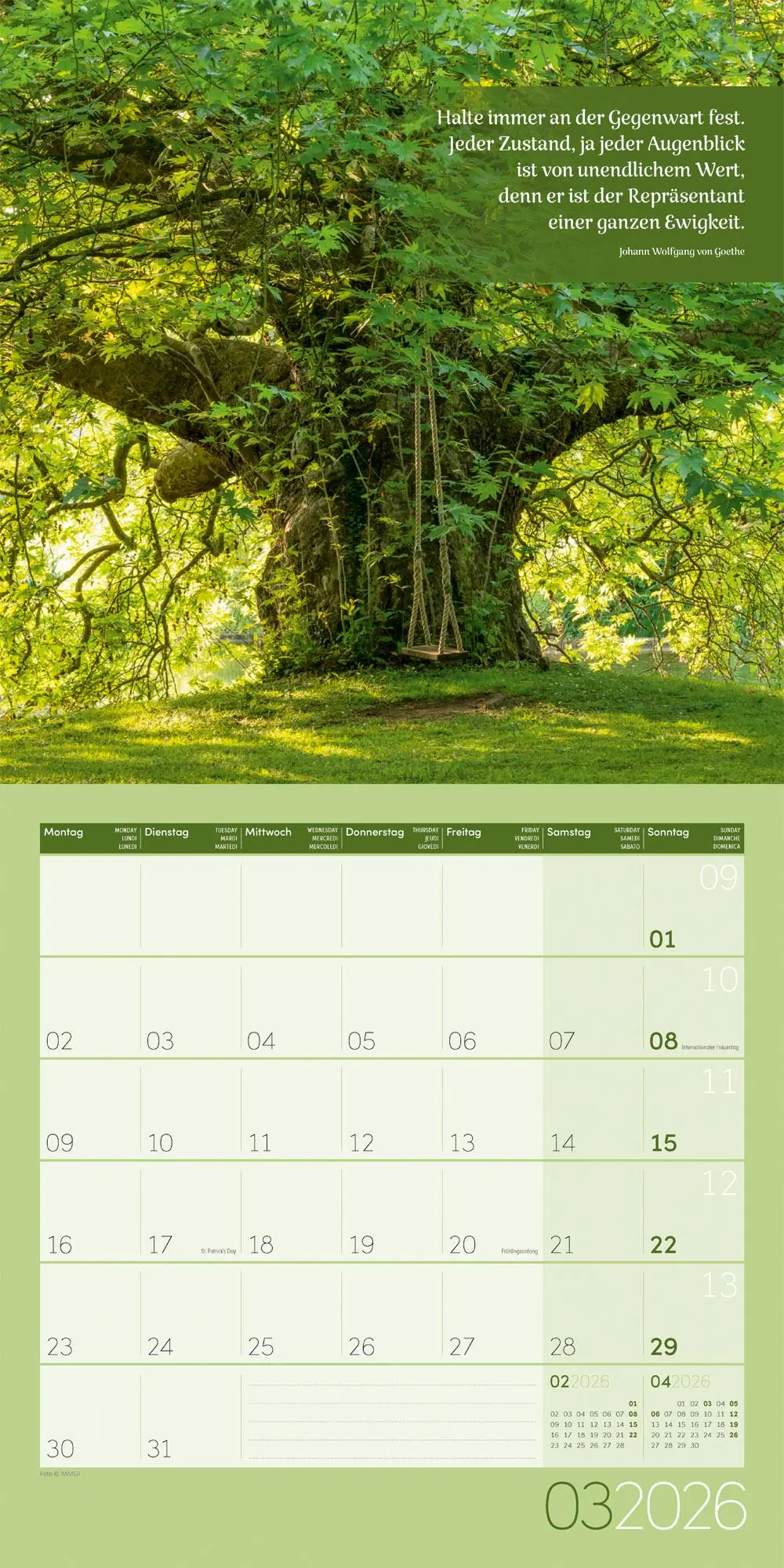 Bild: 9783838446028 | Momente für Dich Broschürenkalender 2026 - 30x30 - Art12 | GmbH | 2026
