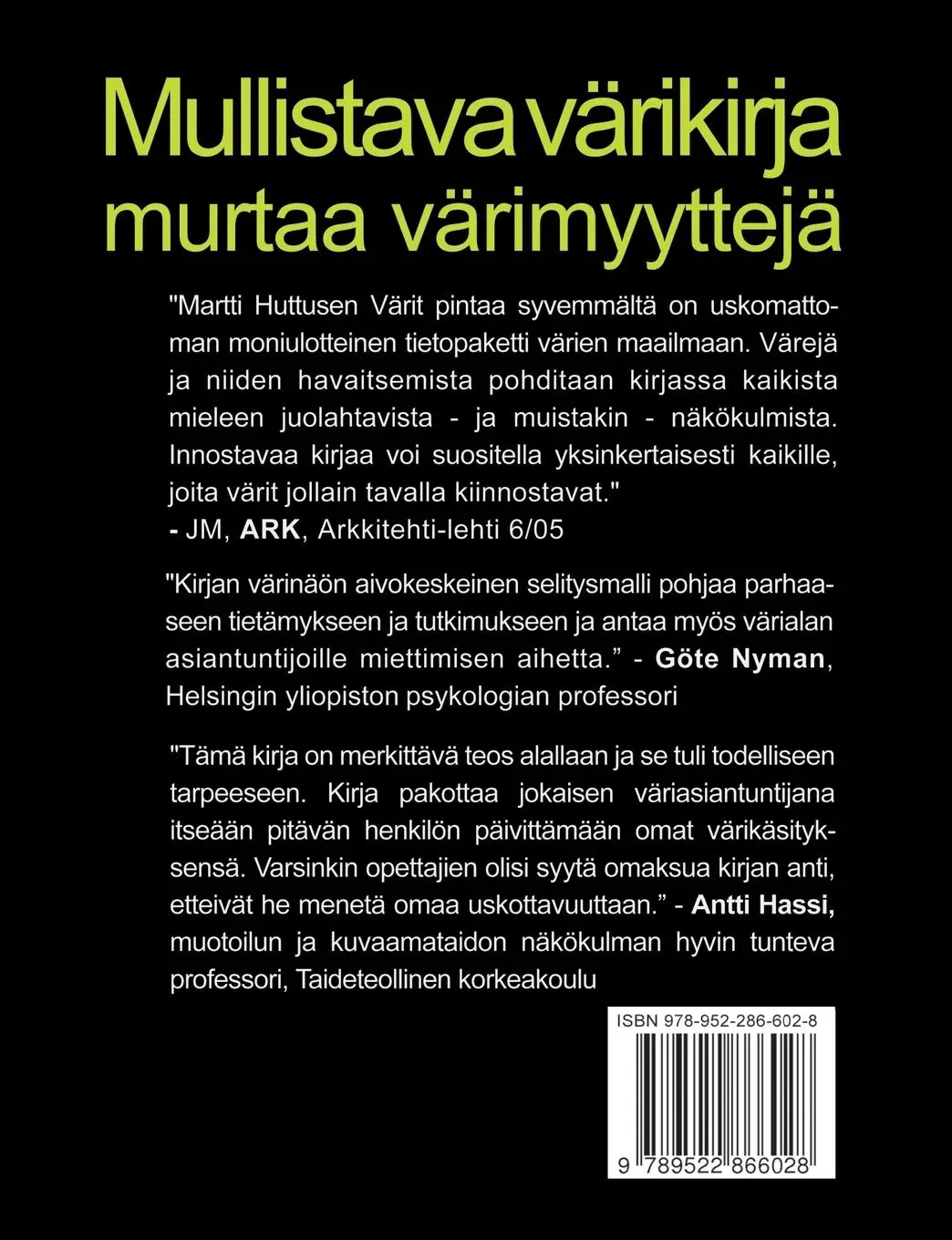 Rückseite: 9789522866028 | Värit pintaa syvemmältä | Martti Huttunen | Taschenbuch | Finnisch