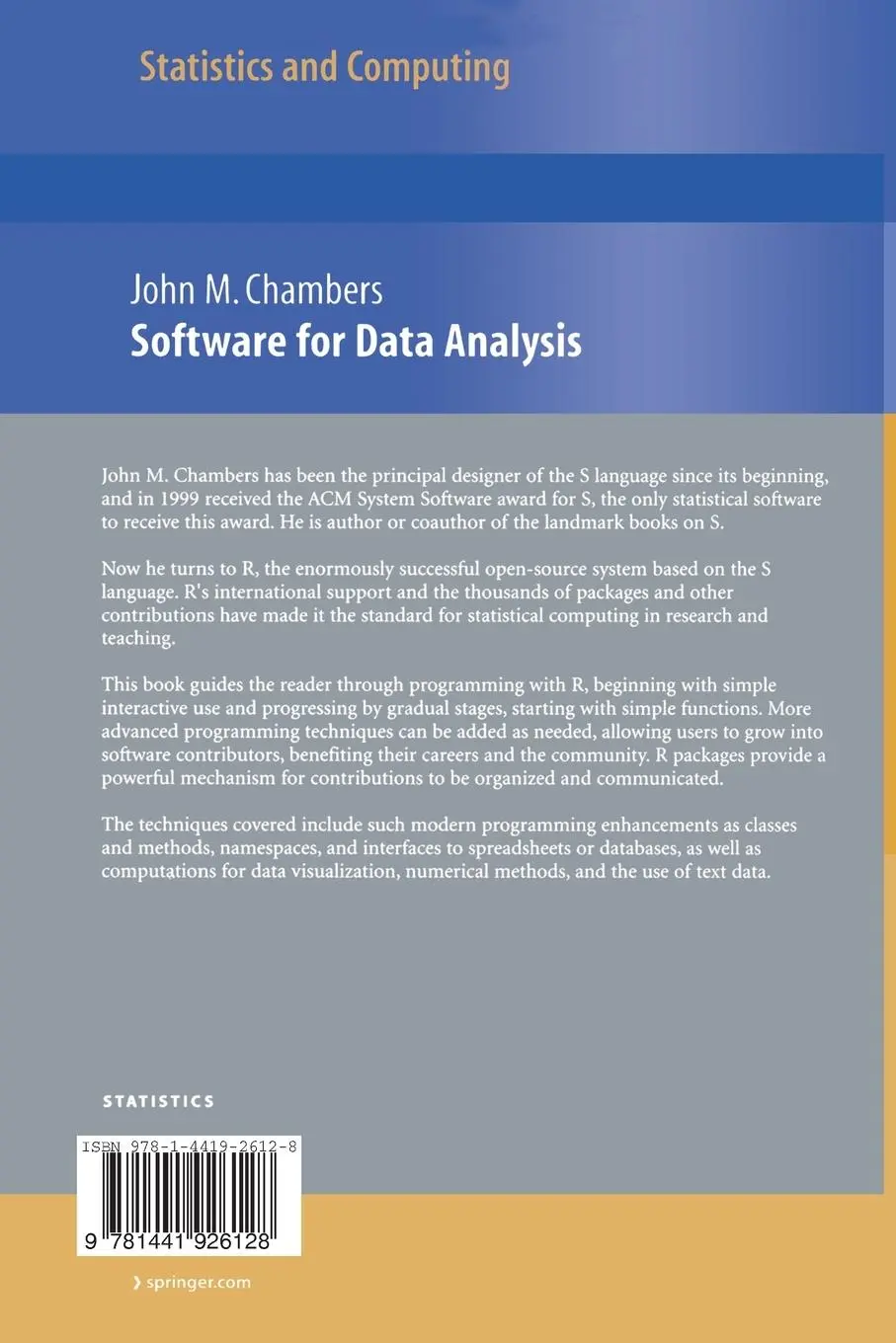 Rückseite: 9781441926128 | Software for Data Analysis | Programming with R | John Chambers | Buch